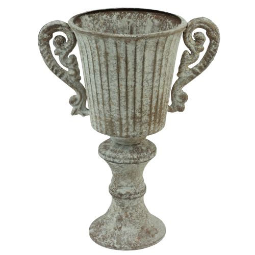 Product Decorative trophy goblet metal antique brown white Ø12cm H26cm