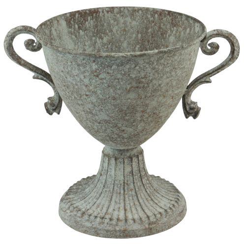 Floristik24 Decorative trophy with handle metal brown white Ø15cm H19.5cm