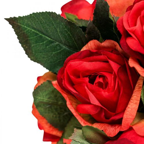 Floristik24 Decorative roses bouquet artificial flowers roses red H30cm 8 pcs