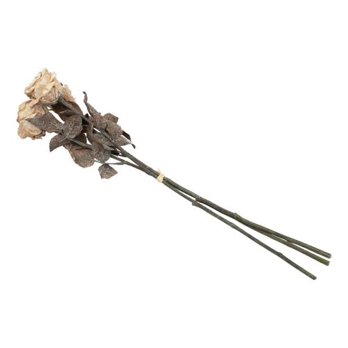 Product Decorative Roses Cream White Artificial Roses Silk Flowers Antique Look L65cm Pack of 3