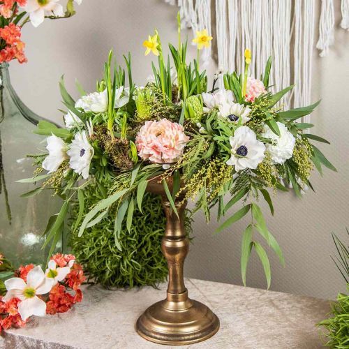 Floristik24 Decorative bowl with foot metal decorative bowl vintage Ø32cm H37cm