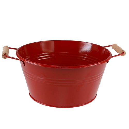 Product Decorative bowl with handles metal flower bowl red Ø29cm H14.5cm