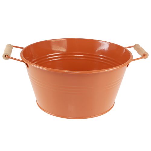 Floristik24 Decorative bowl with handles metal orange brown Ø29cm H14.5cm