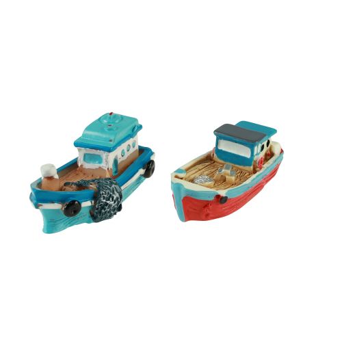 Product Decoration boat blue red maritime table decoration 5 cm 8 pieces