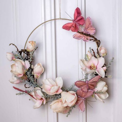 Product Deco butterfly on wire feather butterfly pink 10×6cm 12pcs