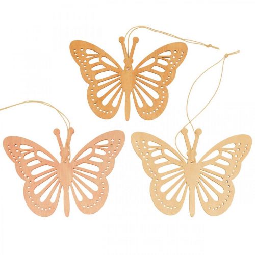 Deco butterflies deco hanger orange/pink/yellow 12cm 12pcs