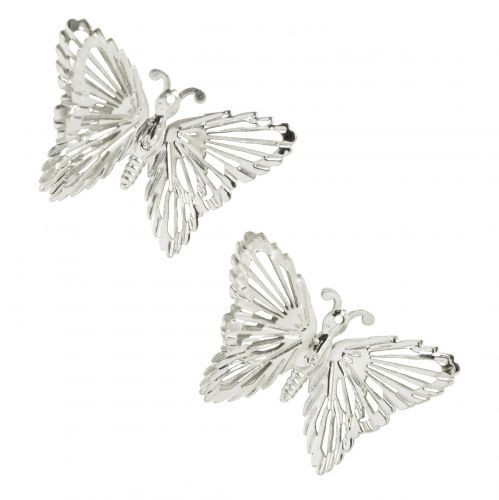 Floristik24 Decorative butterflies metal hanging decoration silver 5cm 30pcs