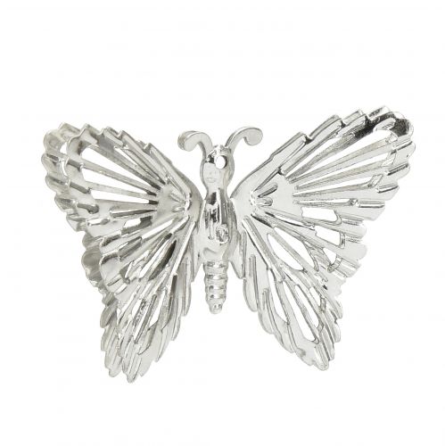 Product Decorative butterflies metal hanging decoration silver 5cm 30pcs