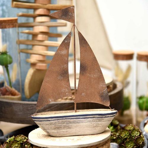 Product Deco sailboat wood rust maritime decoration 16×25cm