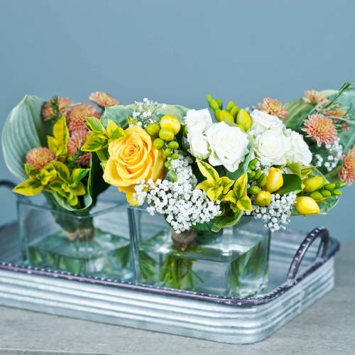 Product Decorative tray with handles metal silver 30cm/37cm/45cm set of 3