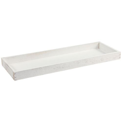 Product Decorative tray oblong wooden tray white shabby 42×14×3cm