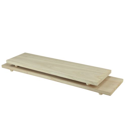 Decorative tray with feet wooden tray Paulownia 55/65cm set of 2