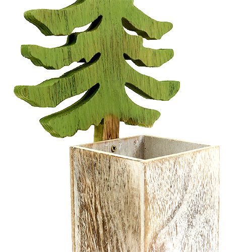 Product Decorative fir tree with wooden container H49cm