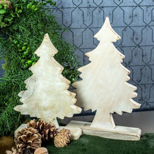 Product Deco Christmas tree wood white washed table decoration Advent 32 × 20 × 5.5cm