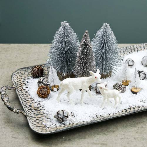Floristik24 Decorative Christmas tree white glitter 8cm 24 pcs
