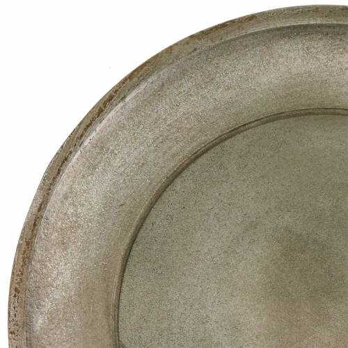 Floristik24 Deco plate wood champagne Ø32cm