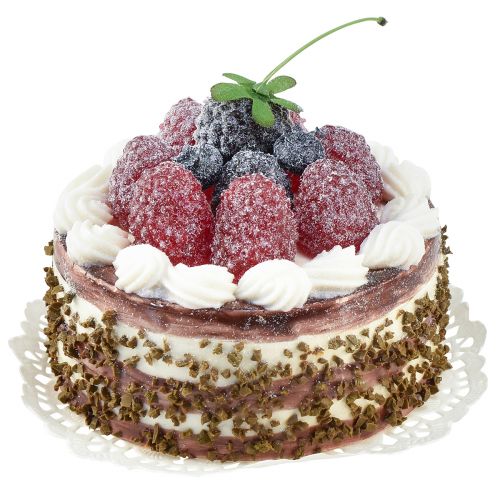 Decorative chocolate cake with raspberries cake dummy Ø10cm