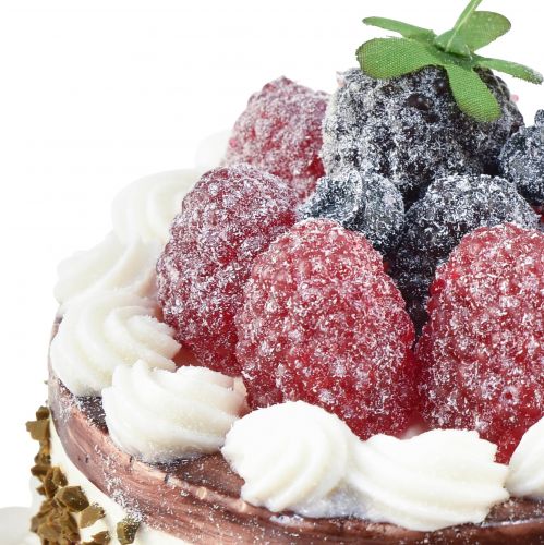 Floristik24 Decorative chocolate cake with raspberries cake dummy Ø10cm