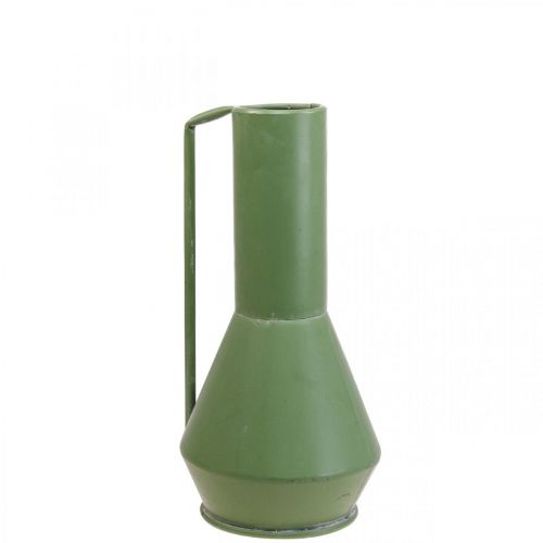 Floristik24 Decorative vase metal green handle decorative jug 14cm H28.5cm