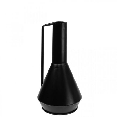 Floristik24 Decorative vase metal black handle decorative jug 14cm H28.5cm