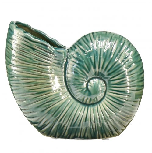 Floristik24 Decorative vase snail shell ceramic green 18x8.5x15.5cm