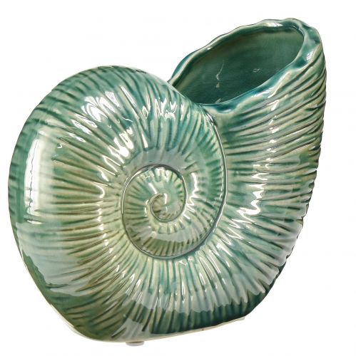 Product Decorative vase snail shell ceramic green 18x8.5x15.5cm