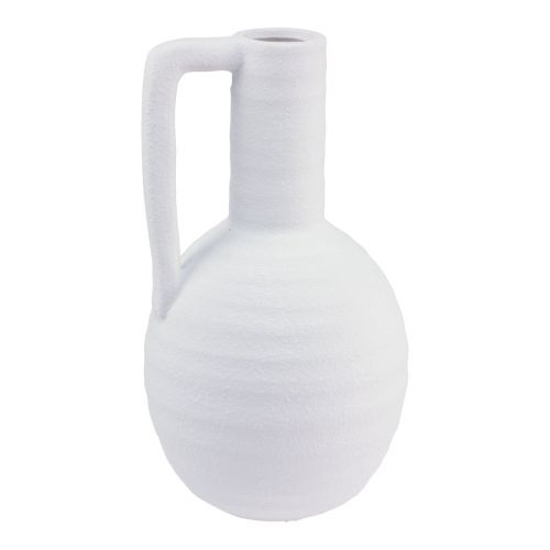 Product Decorative Vase White Flower Vase with Handle Ceramic H26cm