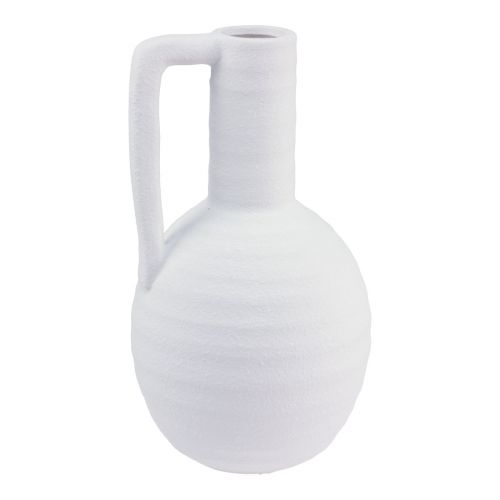 Floristik24 Decorative Vase White Flower Vase with Handle Ceramic H26cm