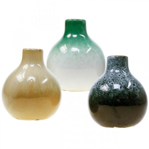 Floristik24 Decorative vases, ceramic vases set spherical H10.5cm Ø9cm 3pcs