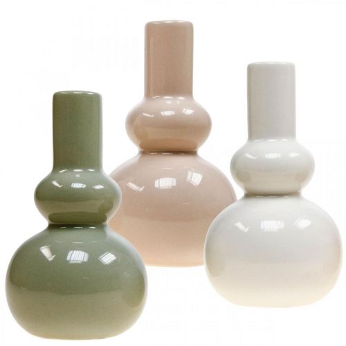 Floristik24 Decorative vases, ceramic vase set spherical H16.5cm Ø9.5cm 3pcs