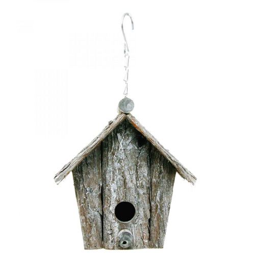 Floristik24 Decorative birdhouse for hanging Bird house decoration bark H21cm