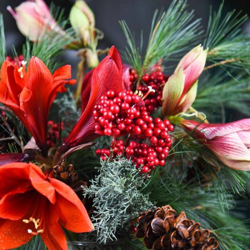 Floristik24 Decorative branch with red berries berry branch autumn decoration 26cm 6pcs