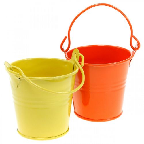 Product Decorative bucket colorful metal bucket planter assorted Ø6cm H6cm 12 pieces