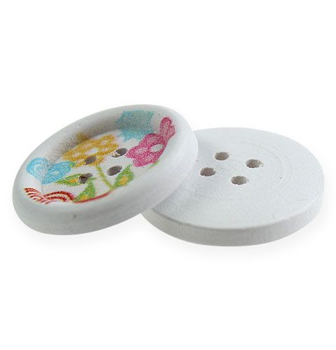 Product Decorative wooden buttons with motif Ø2,3cm 135pcs