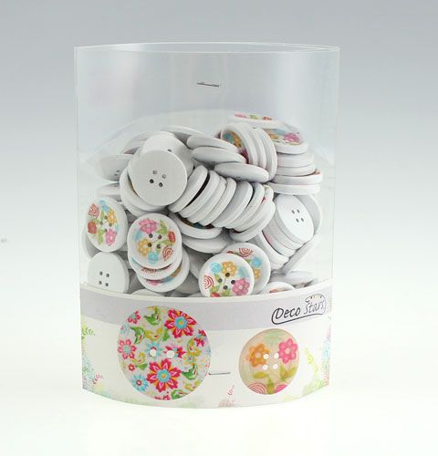 Floristik24 Decorative wooden buttons with motif Ø2,3cm 135pcs