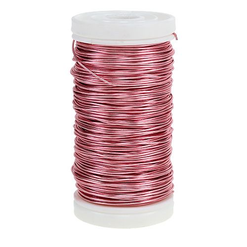 Floristik24 Deco Enamelled Wire Pink Ø0.50mm 50m 100g