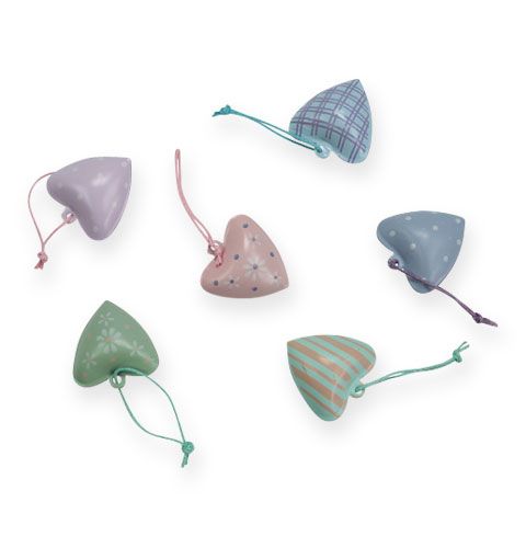 Floristik24 Metal heart for hanging with motives 3cm 12pcs
