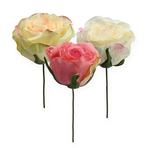 Floristik24 Artificial rose heads Ø9cm 6pcs