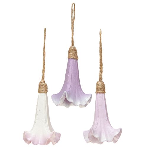 Floristik24 Decorative hanger Bellflower Purple White Ø3.5cm H8cm 6pcs