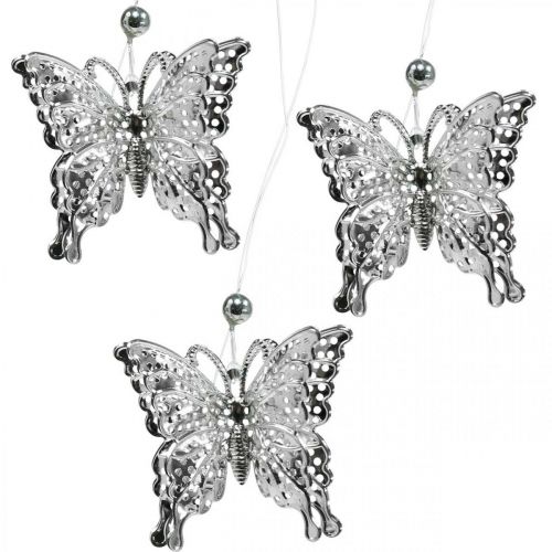 Floristik24 Decorative pendant butterfly, wedding decoration, metal butterfly, spring 6 pieces