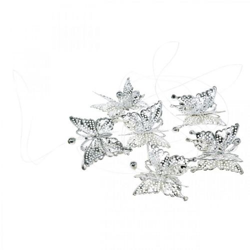 Product Decorative pendant butterfly, wedding decoration, metal butterfly, spring 6 pieces