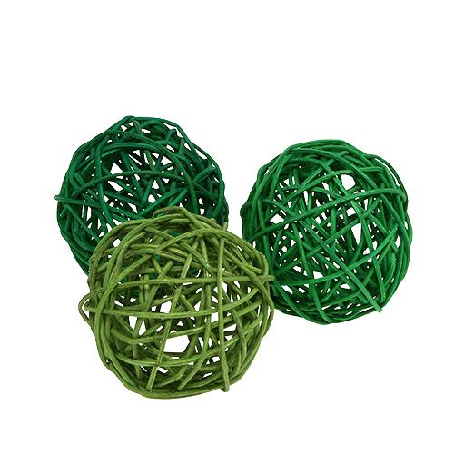 Floristik24 Decorative balls sort. green 7cm 18pcs