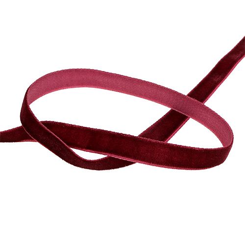 Product Decorative ribbon Velvet Bordeaux 10mm 20m