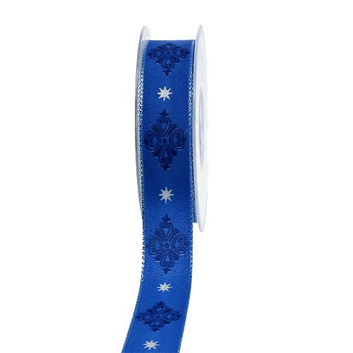 Floristik24 Gift ribbon for decoration blue with pattern 25mm 20m