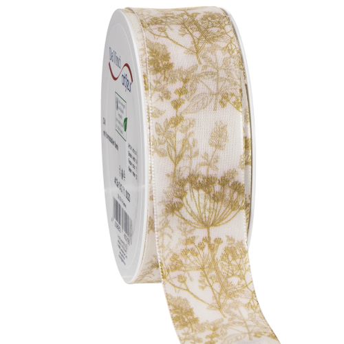 Gift ribbon with plant motifs, dill decorative ribbon, 40mm wide, 20m long buy online | Floristik24.co.uk