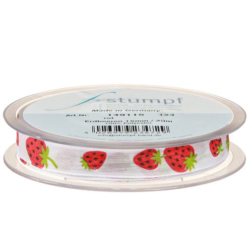 Product Decorative Ribbon Strawberries Fabric Ribbon Spring Ribbon 15mm 20m