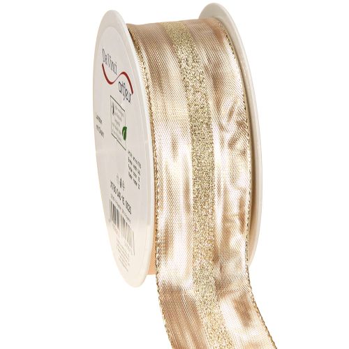 Floristik24 Decorative ribbon gold glitter ribbon Christmas ribbon 40mm 20m