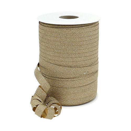 Floristik24 Deco ribbon gold with mica 10mm 150m