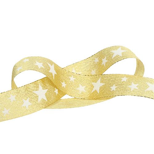 Product Deco ribbon gold with star pattern 25mm 20m
