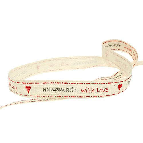Product Deco ribbon "Handmade with Love" 15mm 15m